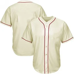 youth & adult cream full button baseball jersey