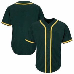youth & adult green full button baseball jersey