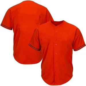 youth & adult orange button front baseball jersey