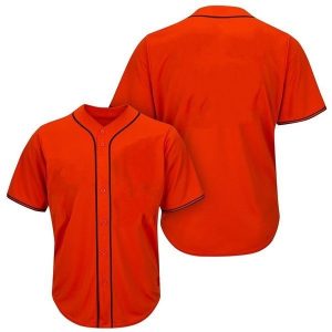 youth & adult orange full button baseball jersey
