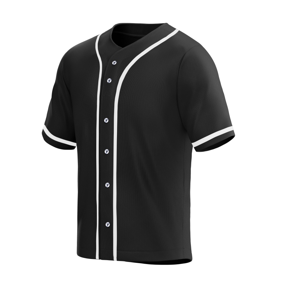 blank black & white full button baseball jersey for men blank black & white full button baseball jersey for men