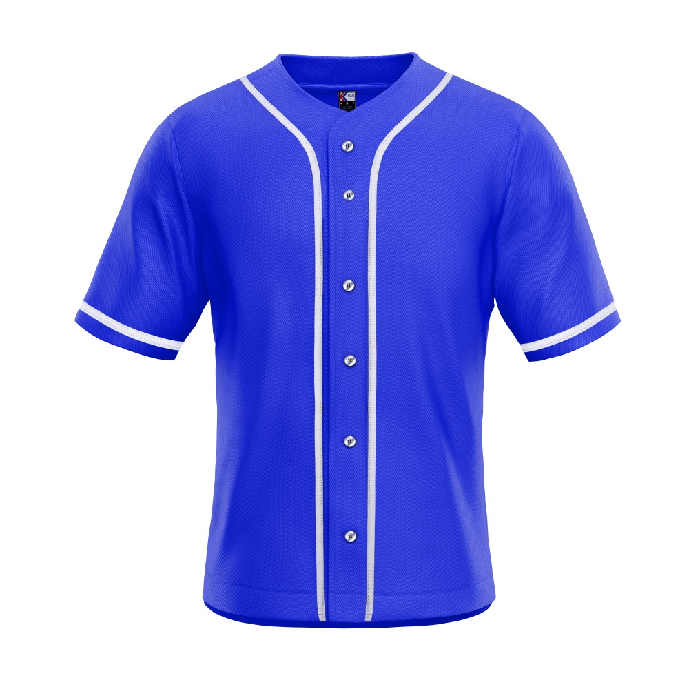 blank blue & white full button baseball jersey for men blank blue & white full button baseball jersey for men
