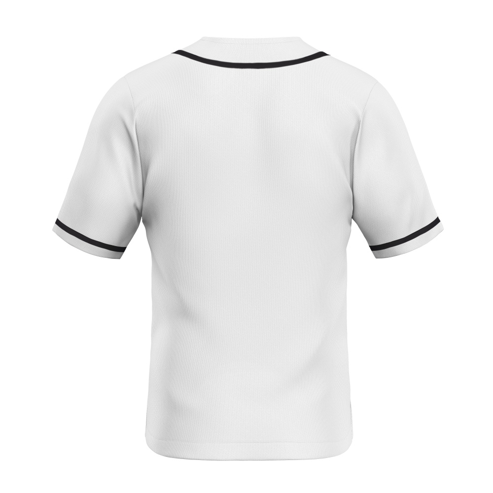 blank white & black full button baseball jersey for men blank white & black full button baseball jersey for men