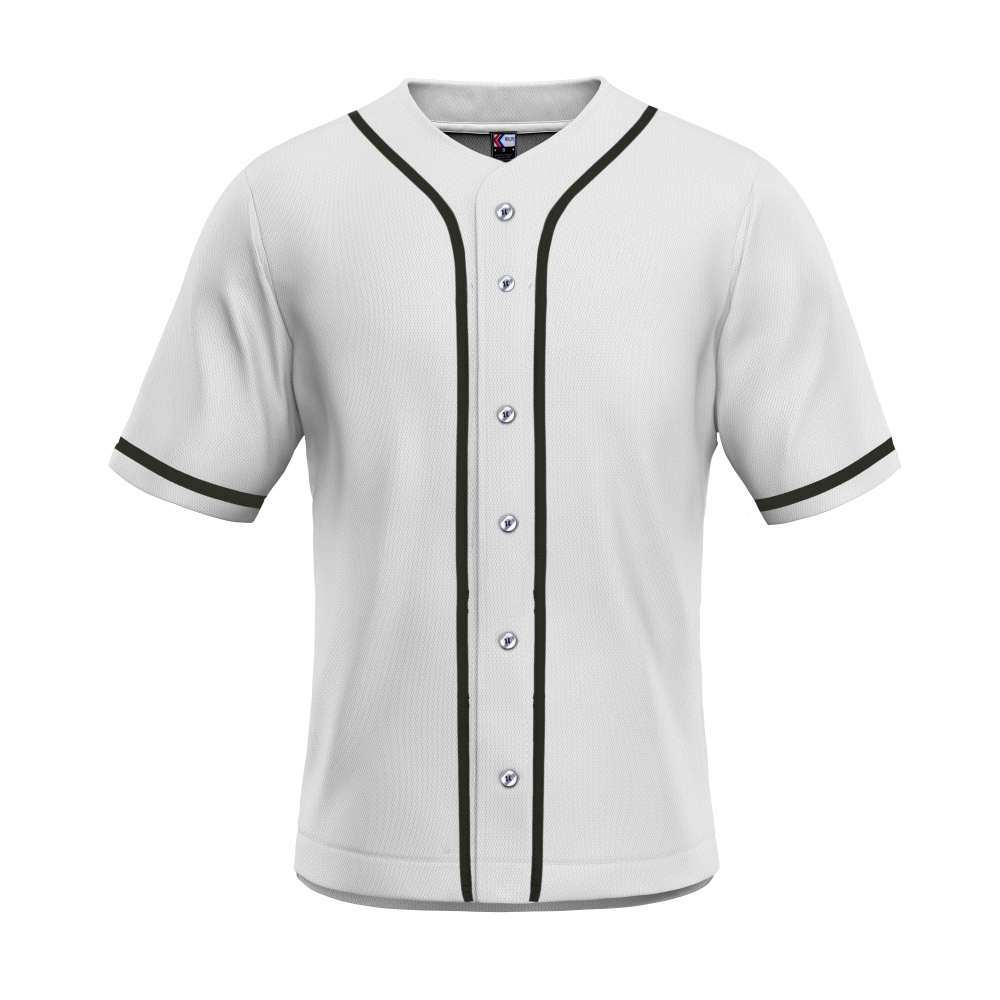 blank white & black full button baseball jersey for men blank white & black full button baseball jersey for men