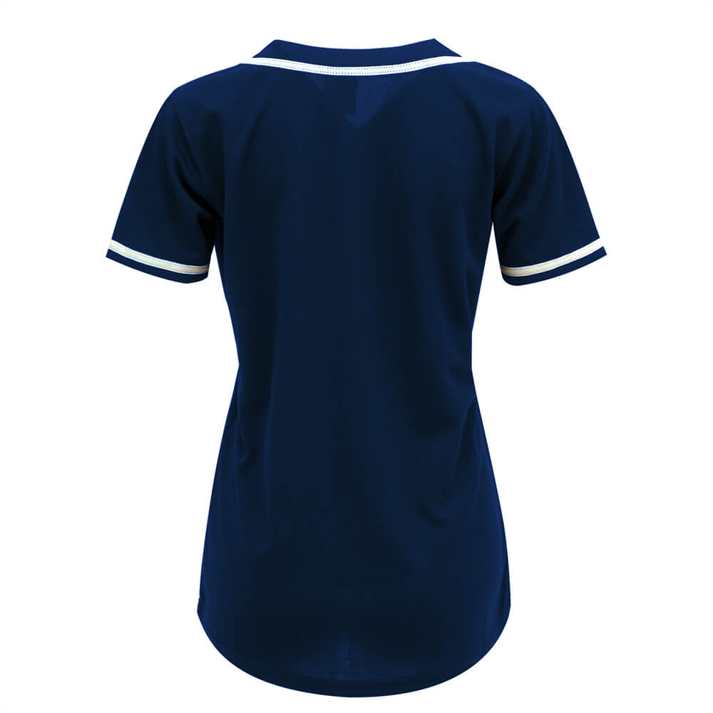 blank navy & white full button baseball jersey for women blank navy & white full button baseball jersey for women